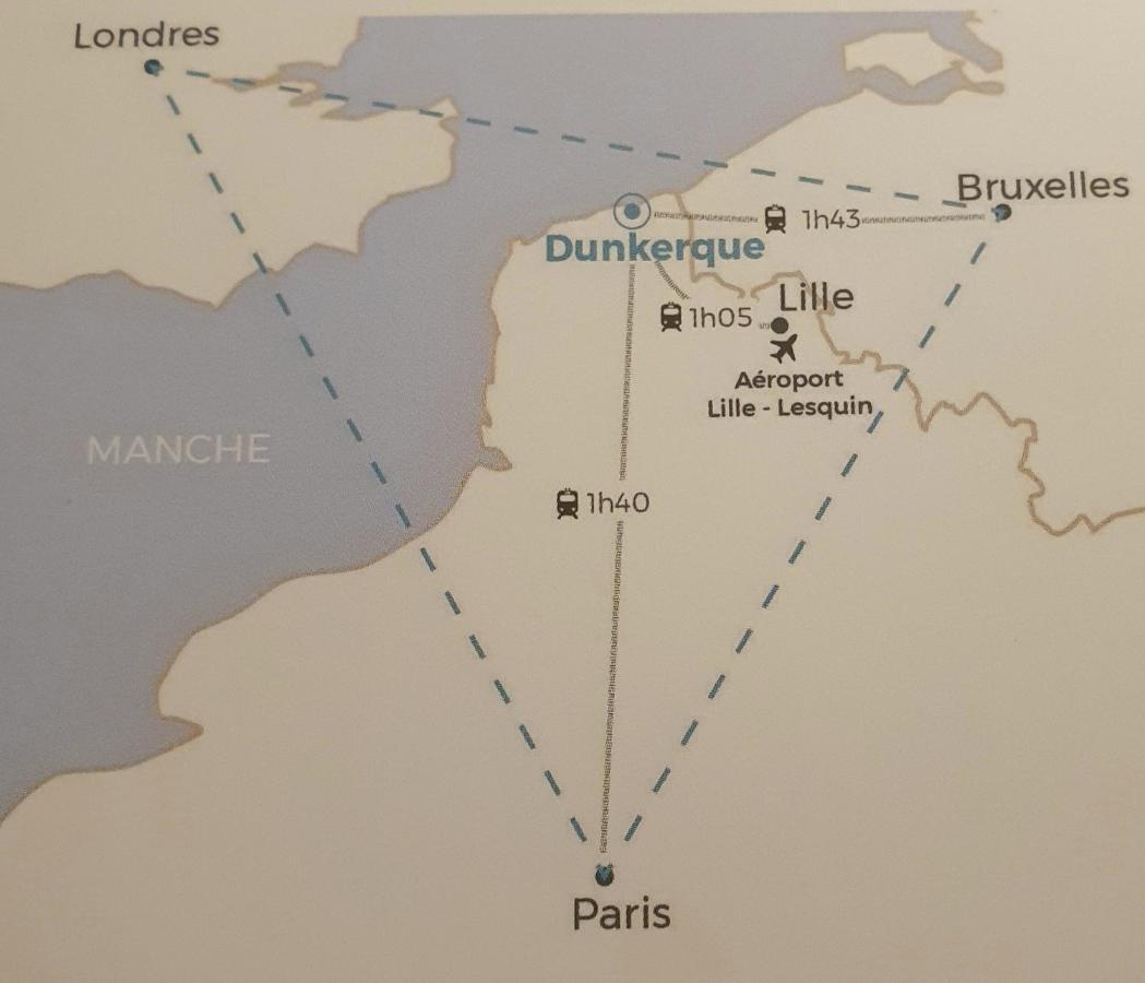 Studio Vue Mer Au Coeur De Malo Les Bains Pieds Dans L Eau Dunkirk Ngoại thất bức ảnh